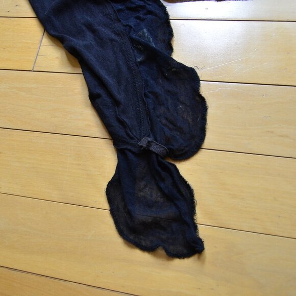 We The Free Women's XS Linen Blend Lace Trimmed Black Top Tee - Picture 14 of 14